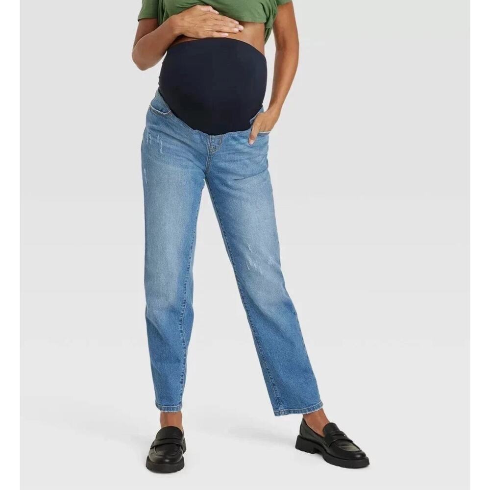NWT Maternity by Ingrid 90's Straight Leg Comfort Stretch Jeans Size 8